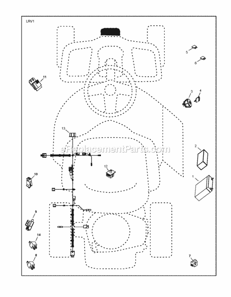 Electrical Diagram and Parts List for WE261 2011-10 - 96022000702 Weed Eater Lawn Tractor